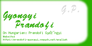 gyongyi prandofi business card